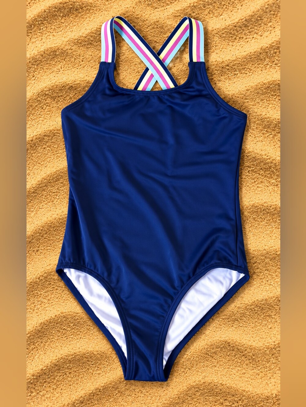 Kanu Surf Maggie Girls Size 10 Navy One Piece Swimsuit NWT